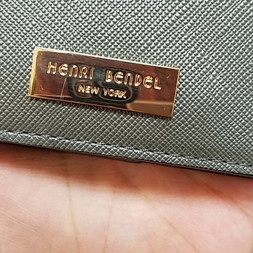 Henri Bendel Small Blue Shimmer Bi-Fold Wallet - Picture 6 of 6